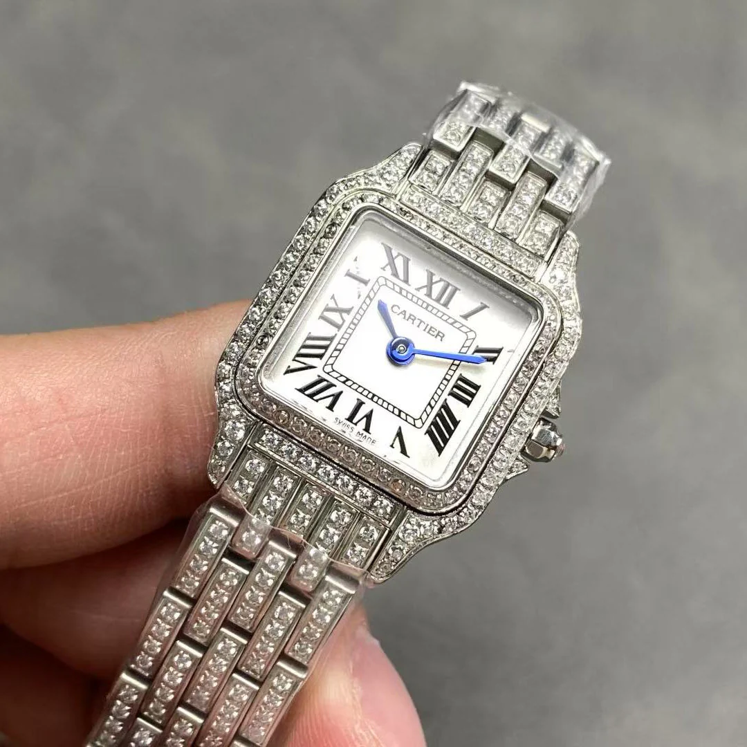 Cartier Watch Panthere de Cartier Medium White Gold 415 Diamonds