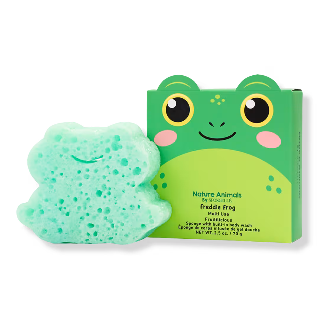 SPONGELLE  Freddie Frog Nature Animals Body Buffer | Kids Body Wash Infused Buffer