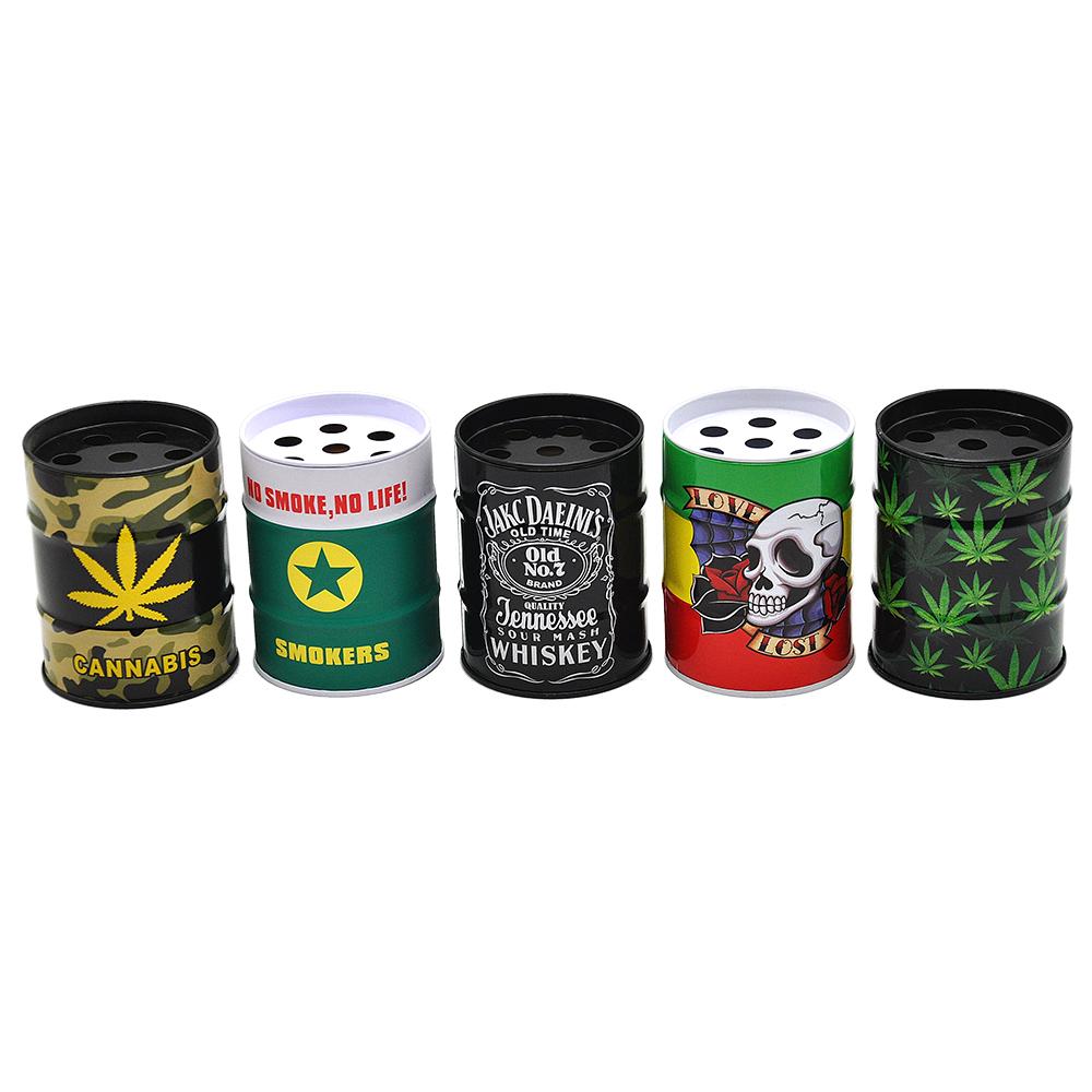 Oil Drum Shaped Tin Ashtray (Random Pattern)