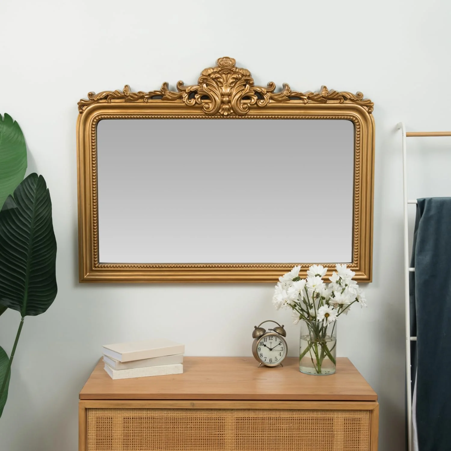 Hamilton Hills 30x40"" Vintage Gold Mirror | Antique Arched Wall Decor