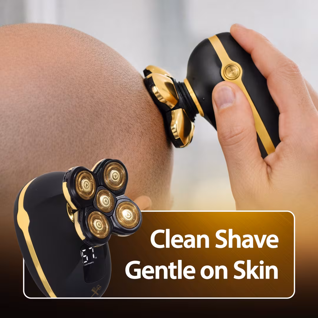 Cutting Edge  LCD Display Rechargeable Wet & Dry Hypoallergenic Head Shaver for Men