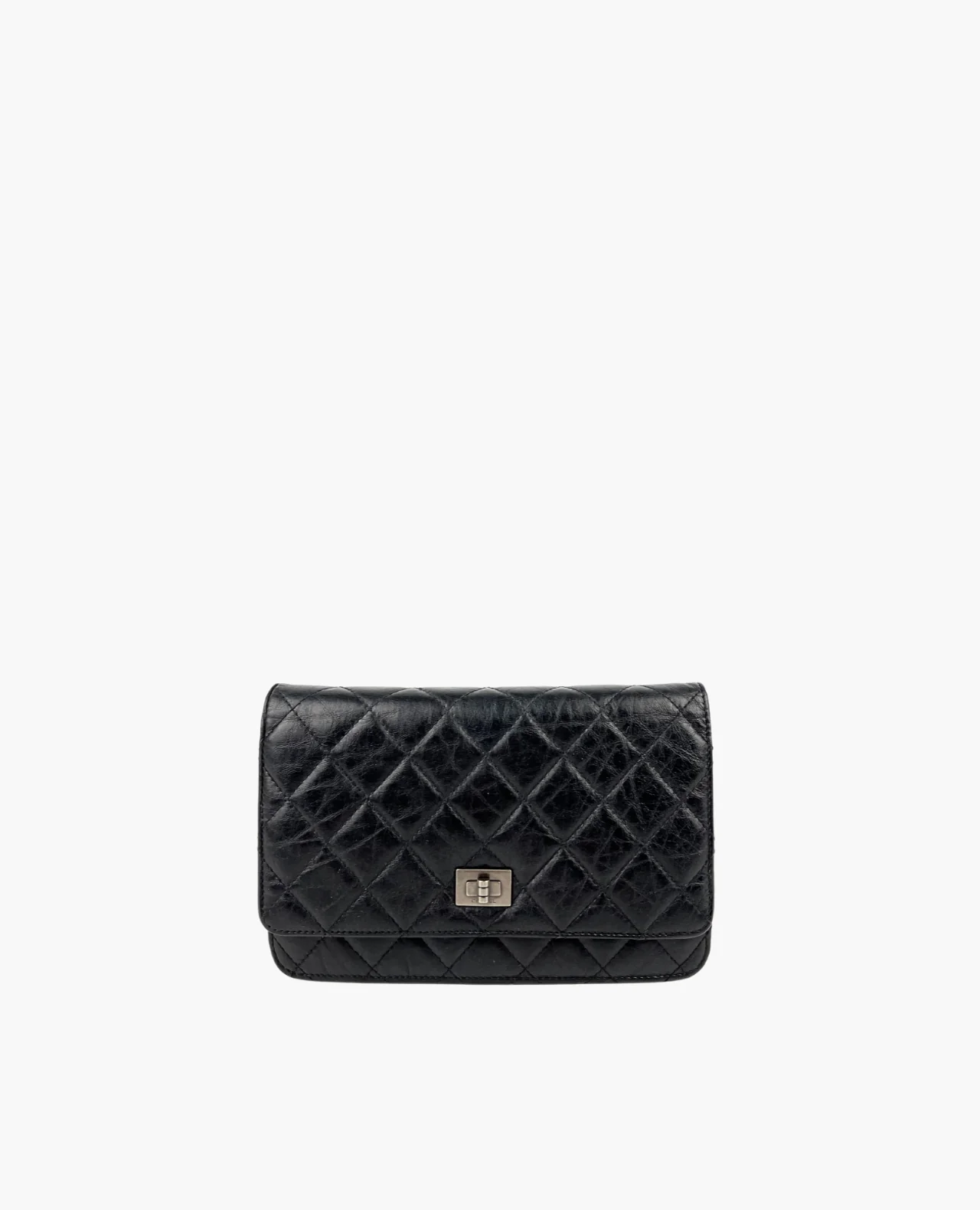 Chanel WOC Reissue 2.55 Aged Calfskin Black RHW wallet card holder