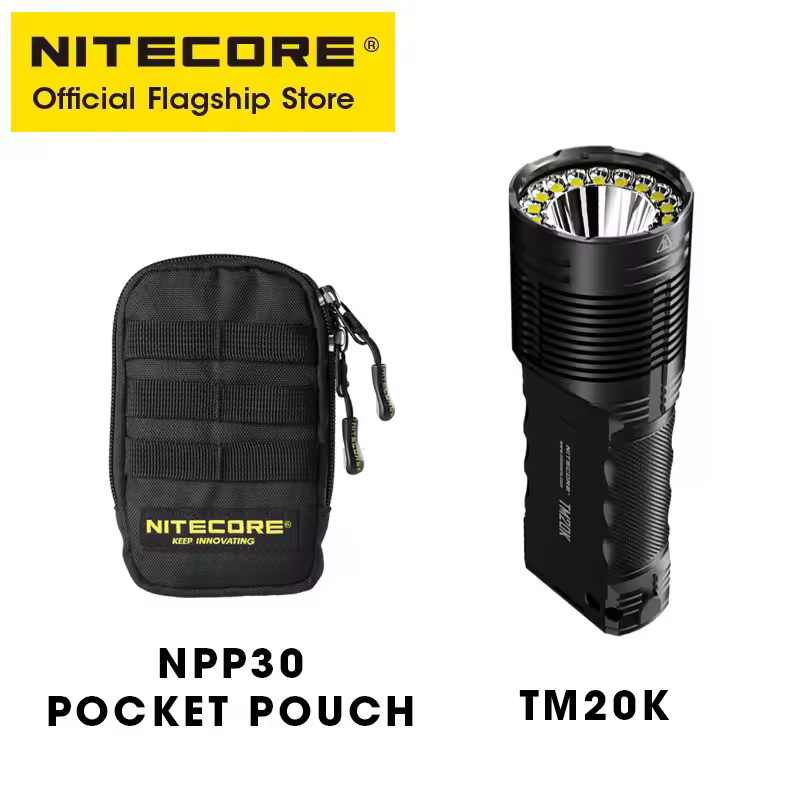 NITECORE TM20K Tactical Flashlight Powerful USB Rechargeable Super Bright QC Fast Charge LED Searchlight, Built in 21700 Battery