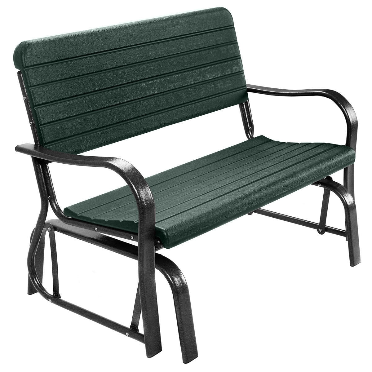 Costway Outdoor Patio Swing Porch Rocker Glider Bench Loveseat Garden Seat Steel