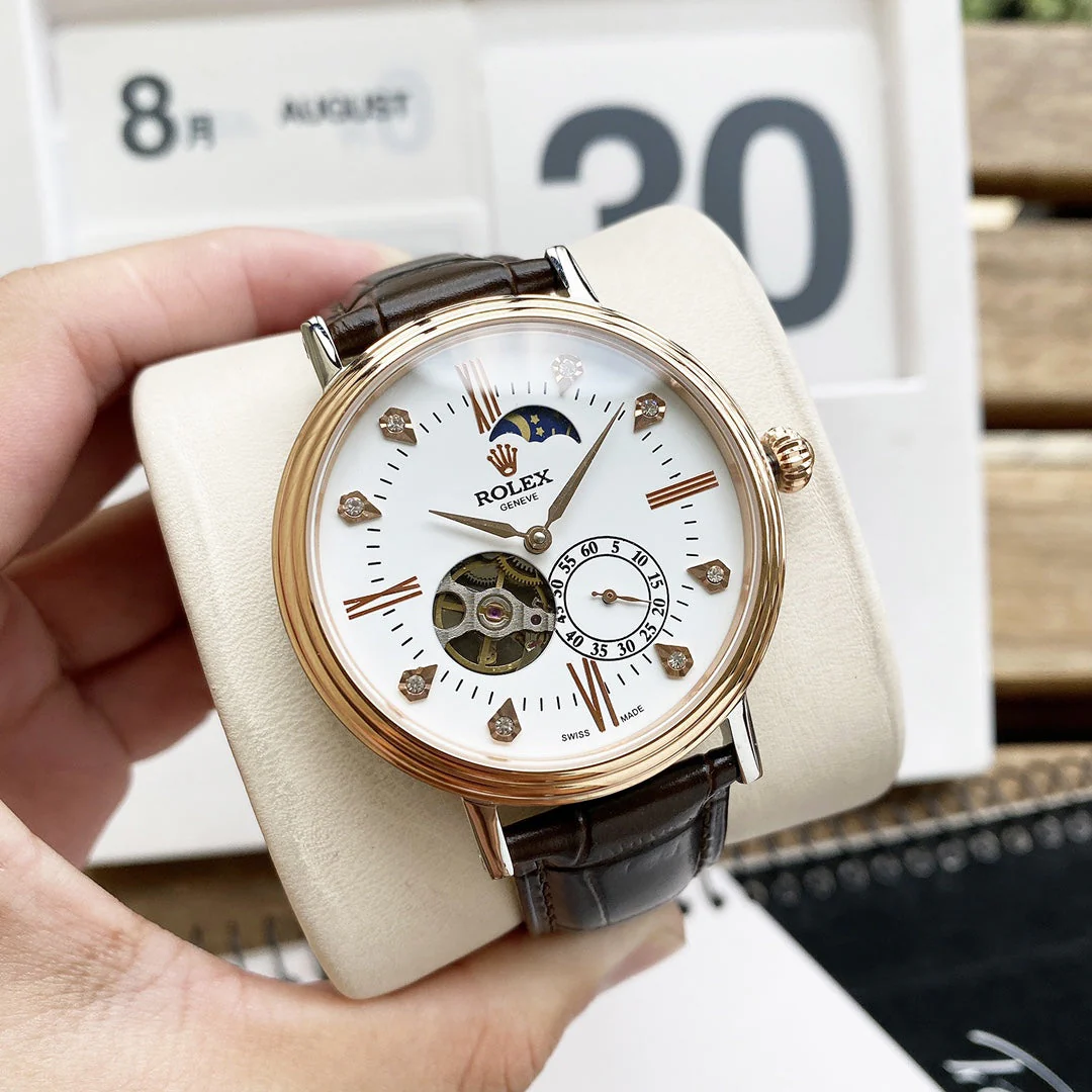 Rolex Watch GENEVE 40MM CELLINI CASUAL LEATHER