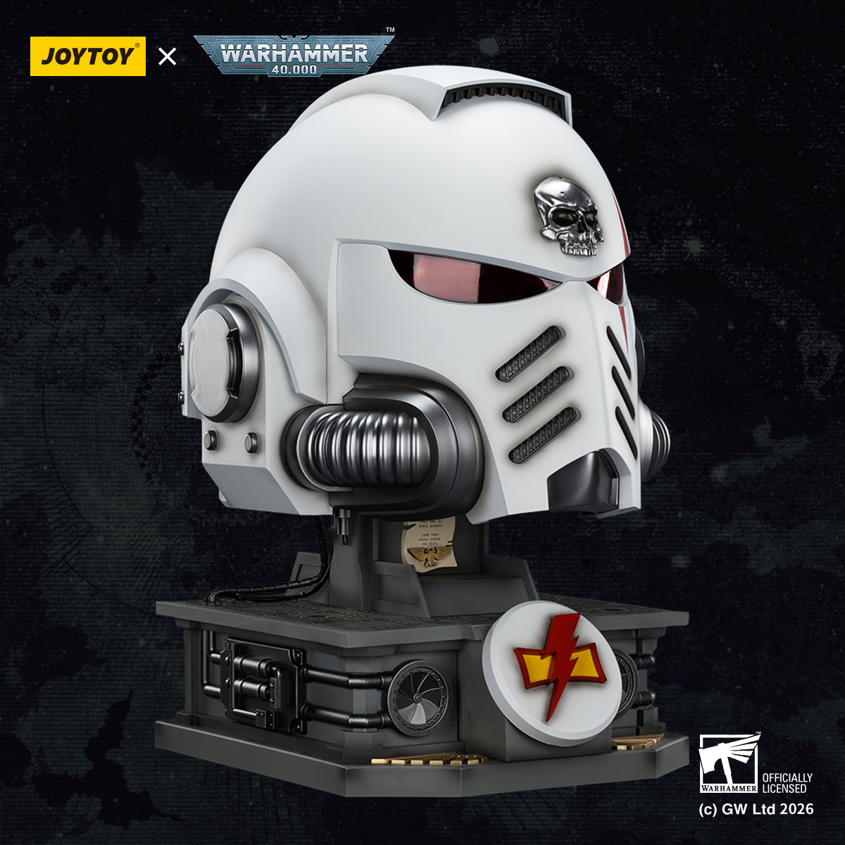 JOYTOY Warhammer 40k 1:1 White Scars MkX Helmet & Display Stand - JOYTOY WORLD