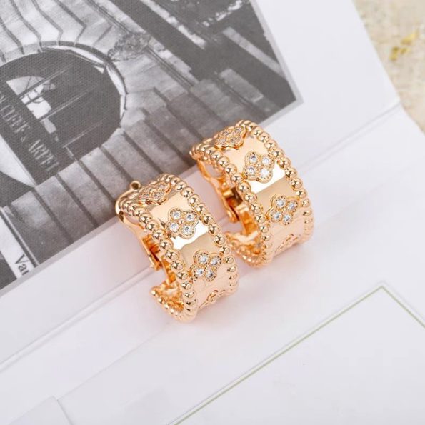 Van Cleef Kaleidoscope Earrings Dupe, Perlee clovers hoop earrings