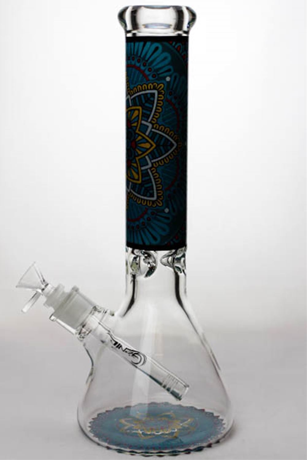 14 geometric design heavy glass beaker water bong
