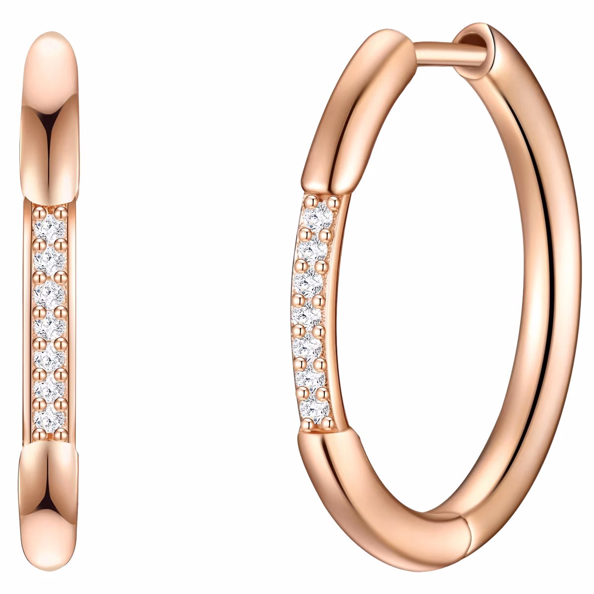 Creolen Sterling Silber Zirkonia in Roségold