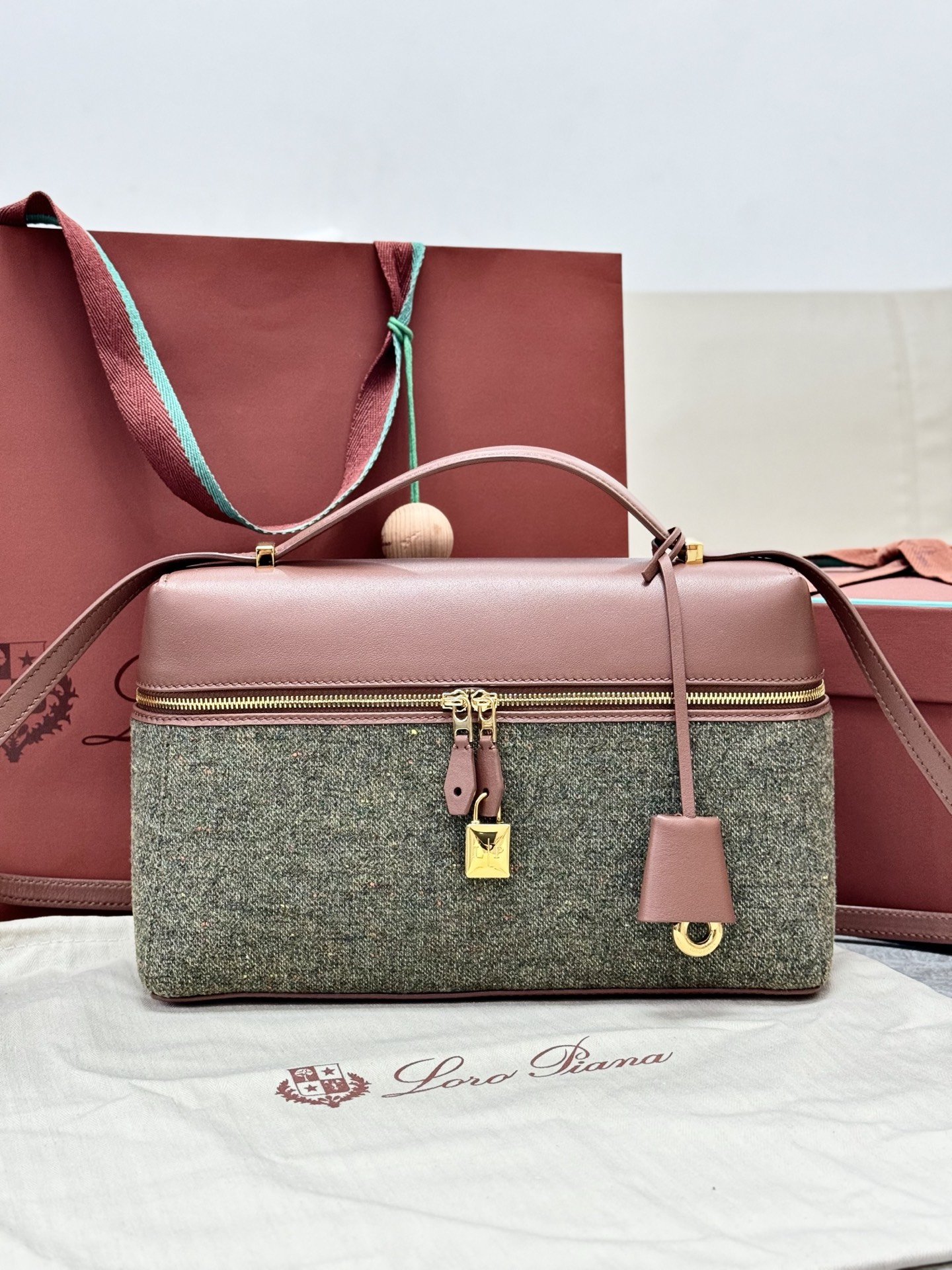 Loro piana Extra Bag L27 Caramel Sage Crossbody Bag