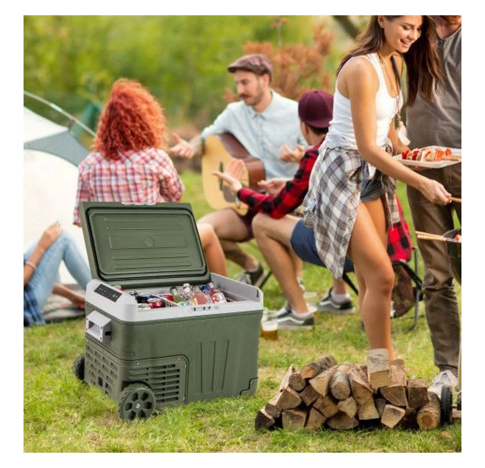 12V Car Refrigerator Portable Fridge - 35L/50L Electric Cooler, Adjustable Temp -4℉~68℉, DC 12/24V & AC 100-240V, for Road Trips, Camping, Food Preservation