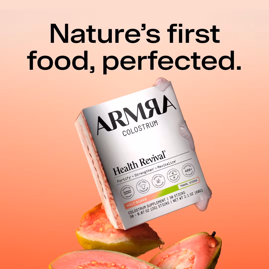 ARMRA Colostrum  Volt Guava Health Revival Travel Sticks
