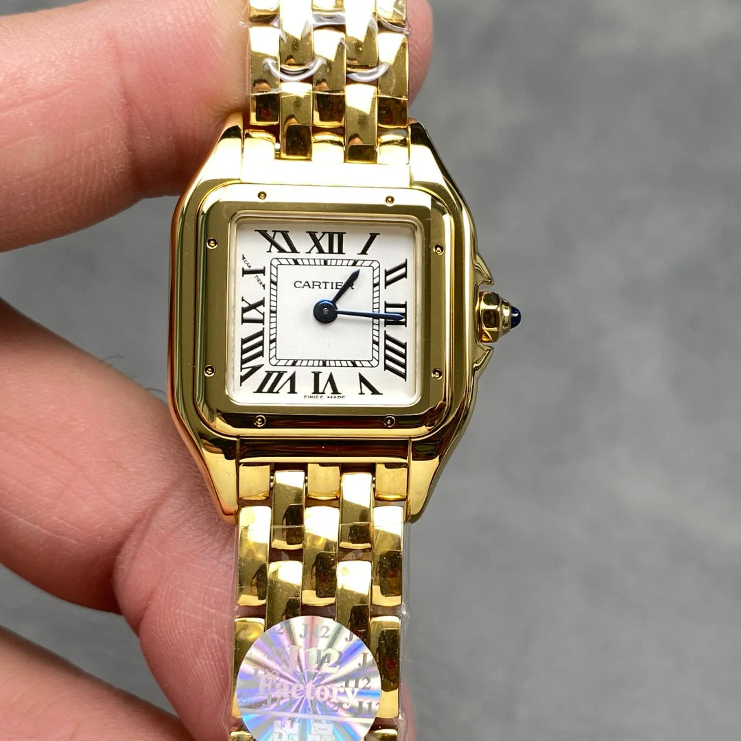Cartier Watch PANTHERE 22MM GOLD CASE WHITE DIAL