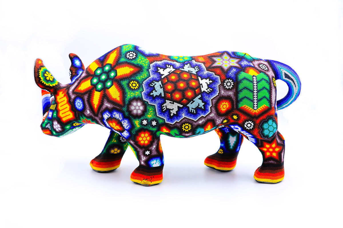 Rinoceronte - Obra de Arte Huichol