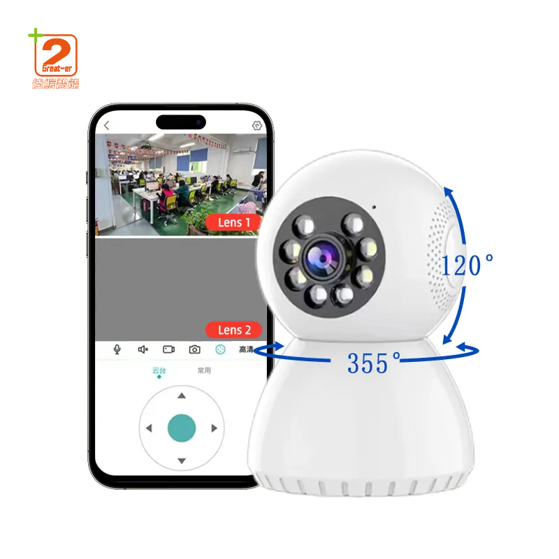 All-Round View Smart Baby Monitor Camera, Built-in Speaker for Instant Remote Conversation