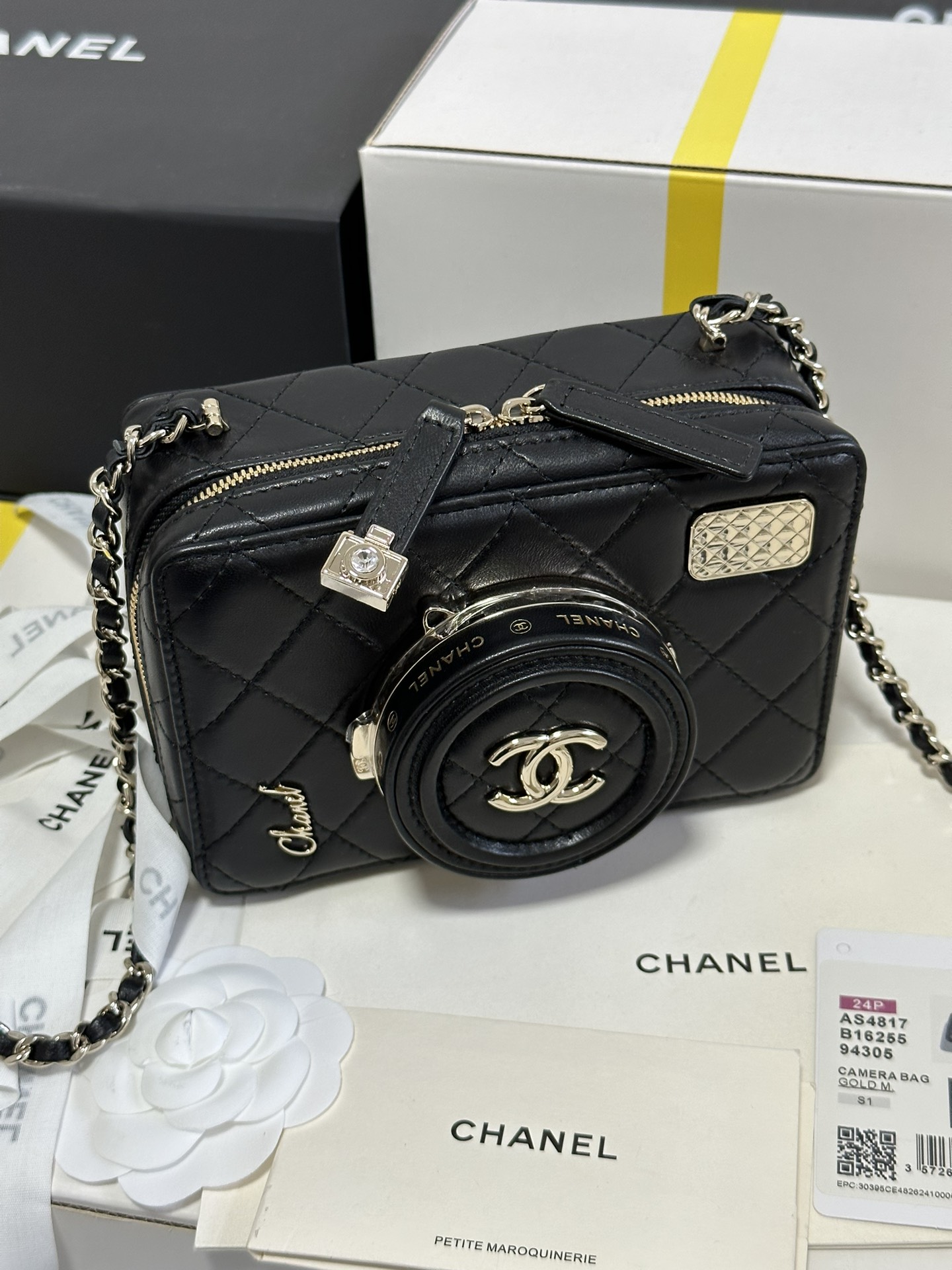 [15A]Chanel 24S Lambskin Quilted Coco Click Camera Bag