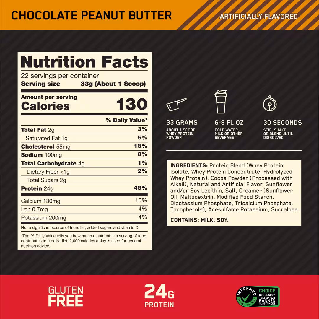 Optimum Nutrition  Gold Standard 100% Whey Protein Powder