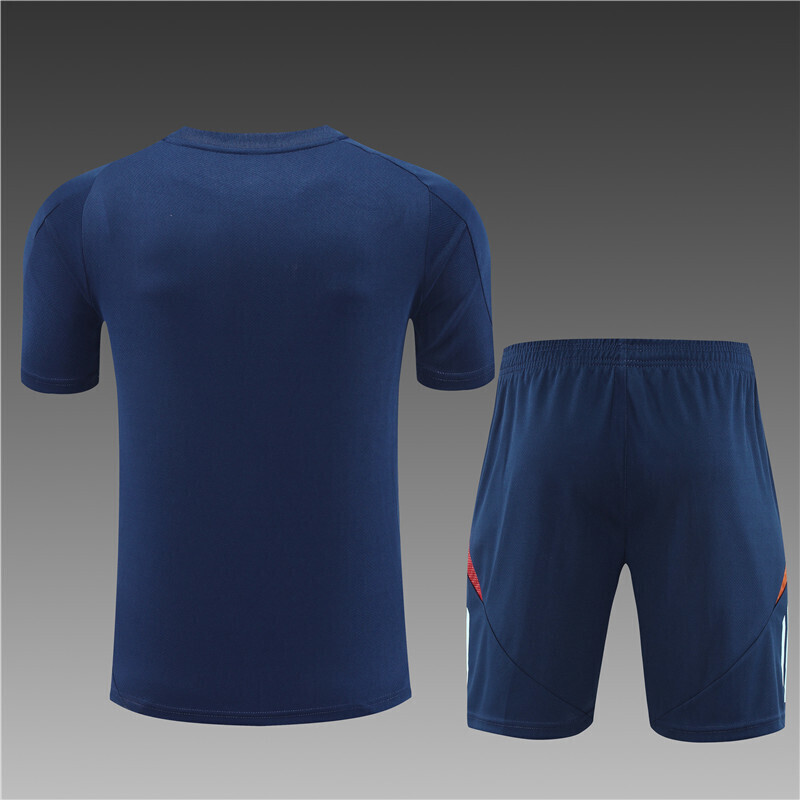 24/25 Spain royal blue  Short Sleeve Training Wear ( Adult kit Kids )