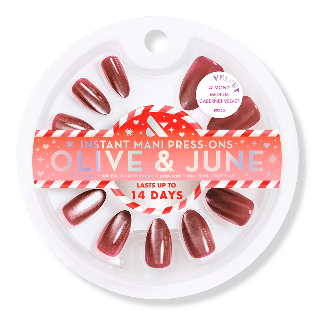 Olive & June  Holiday Instant Mani - Cabernet Velvet Almond Medium
