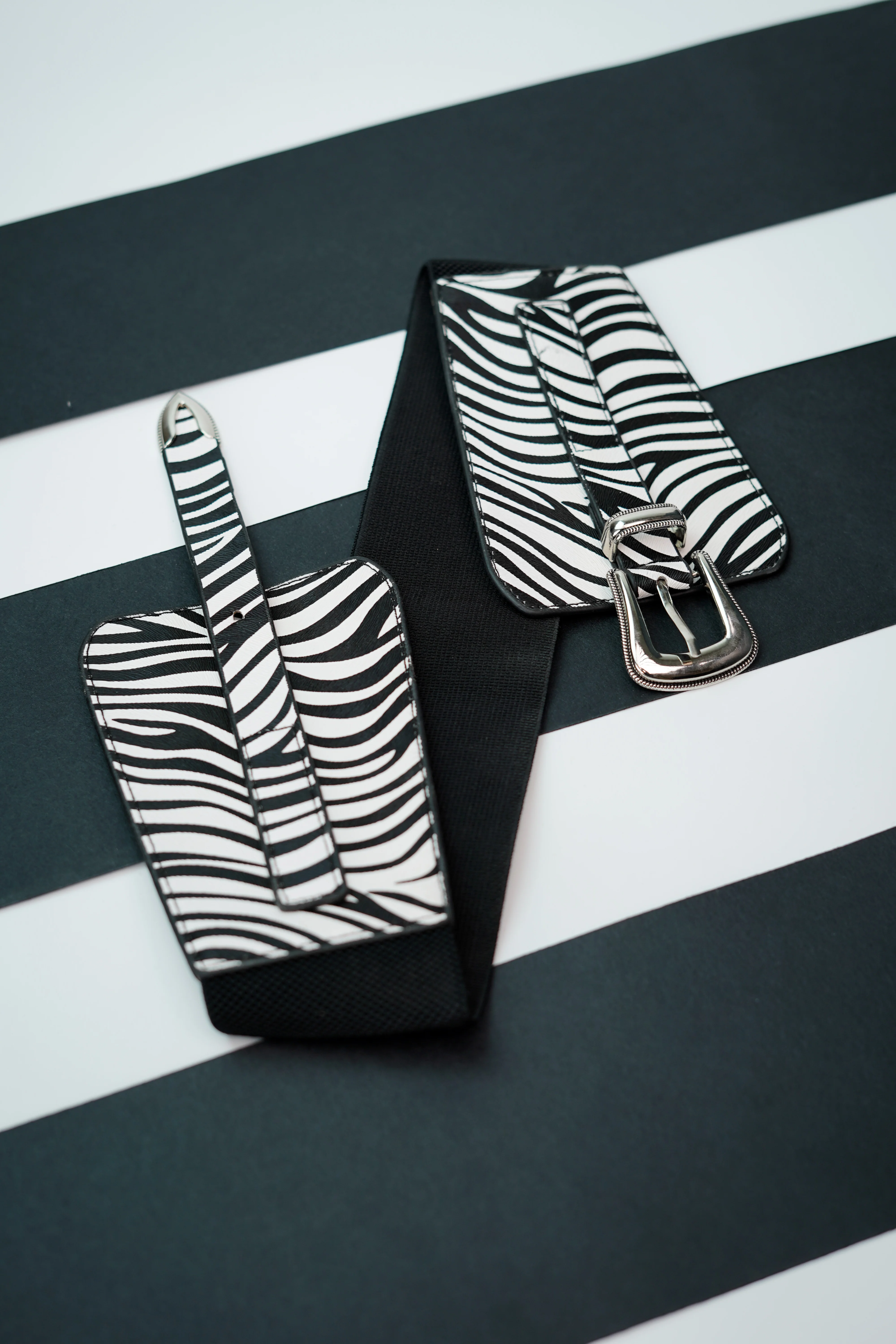 Zebra Print Wide Belt