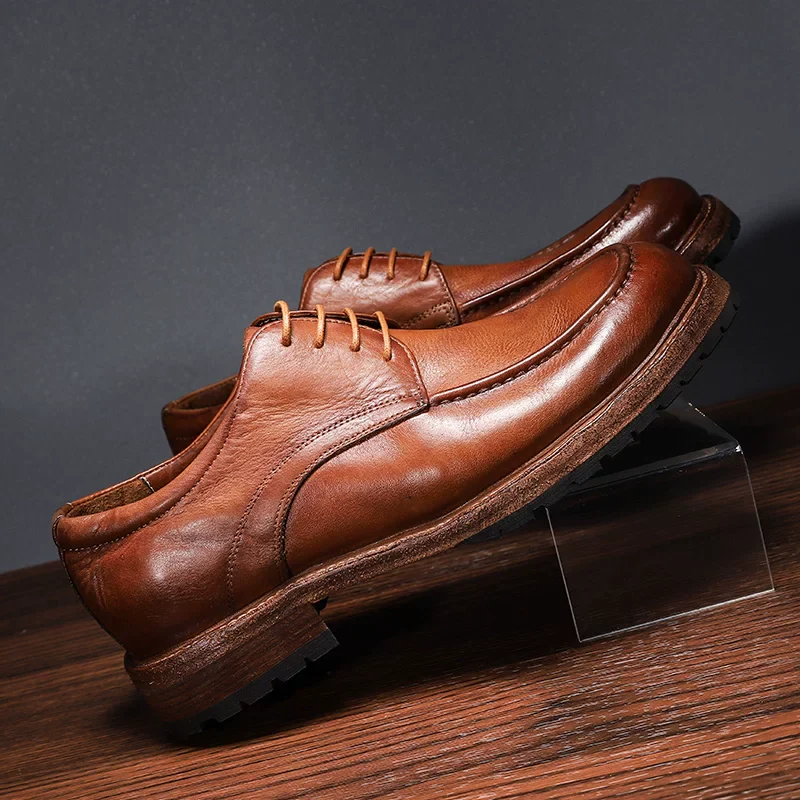 British one-pedal leather shoes