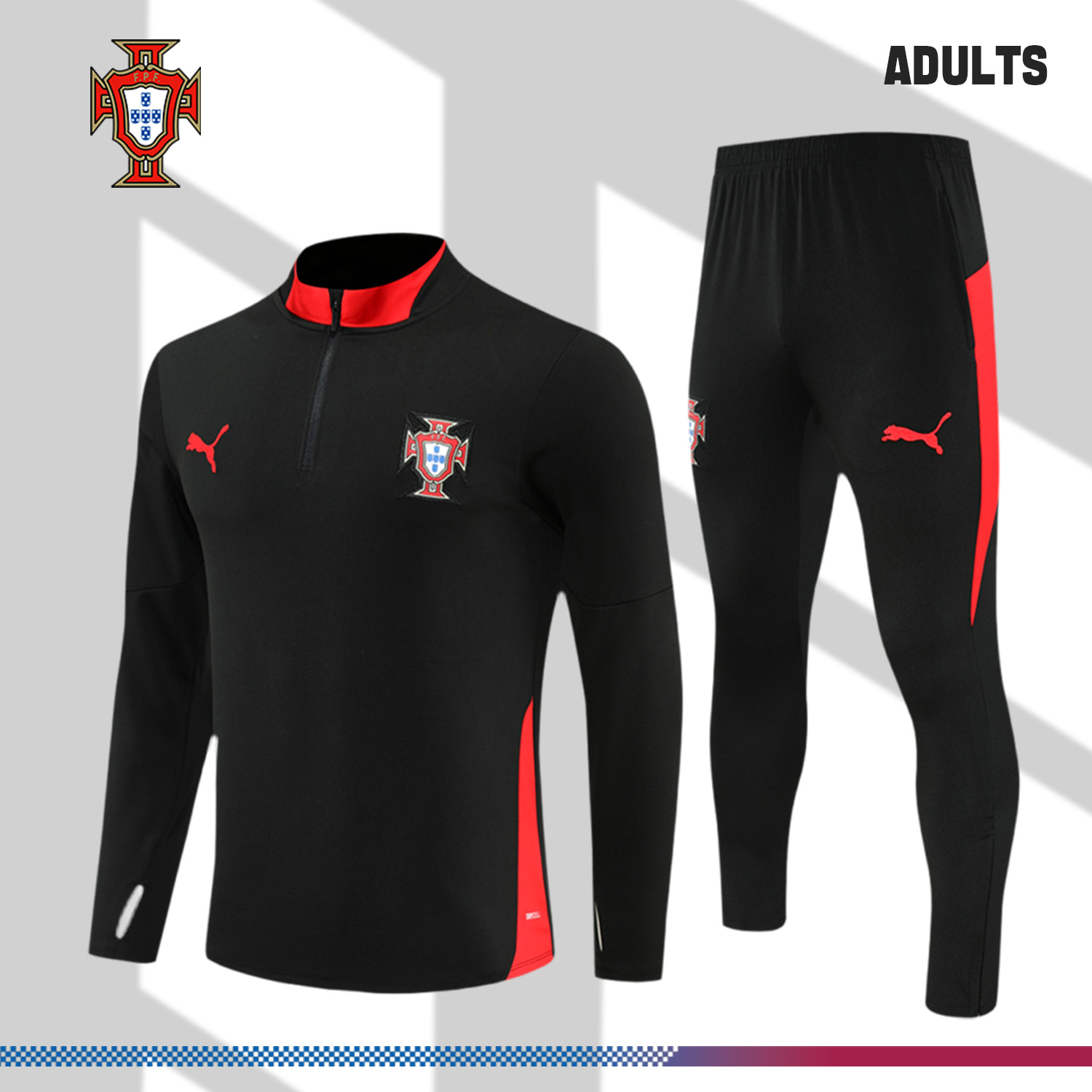 2025/2026 Portugal Adult Half Zip Training Suit (Adult Kit)