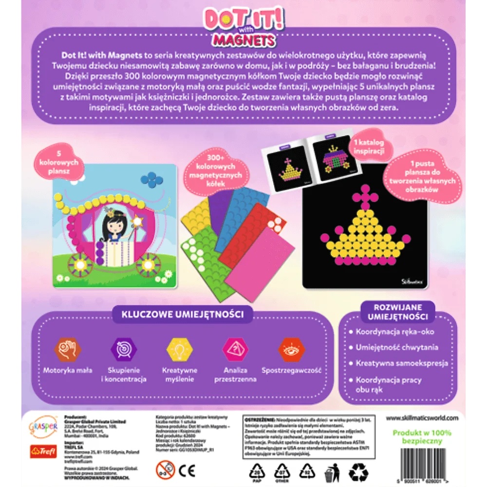 Zestaw Kreatywny Skillmatics, Dot It! With Magnets: Jednorożce I Księżniczki