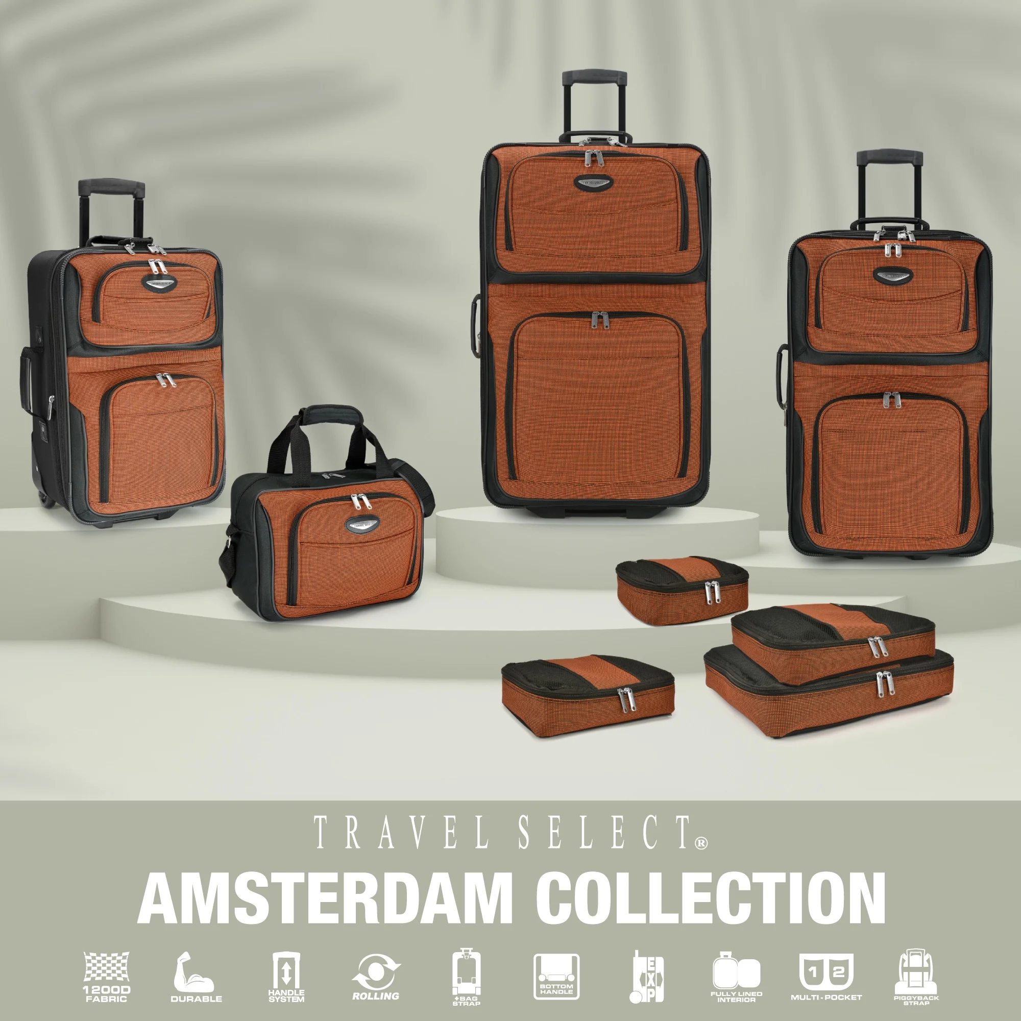 Travel Select Amsterdam Softside Expandable Rolling Luggage, TSA-Approved, Lightweight, Gray, 29" Checked Large