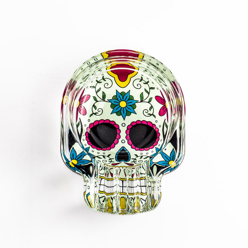 Skull Glass Cigarette Ashtray (Random Pattern)