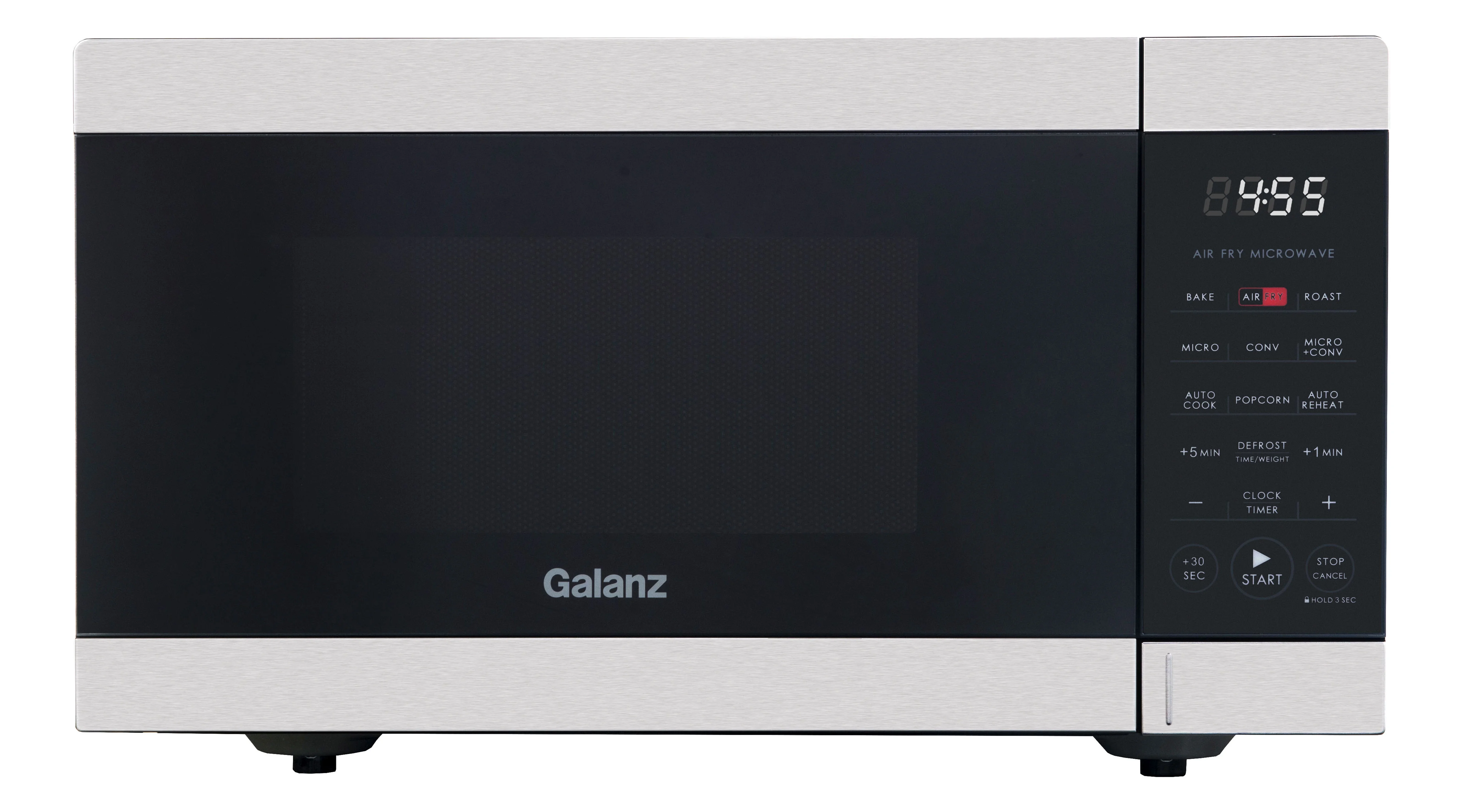 Galanz 0.9 Cu ft Air Fry Countertop Microwave, 900 Watts, Stainless Steel, New