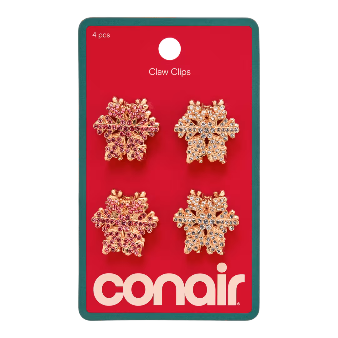 Conair Accessories  Assorted Metal Gold Snowflake Claw Clips