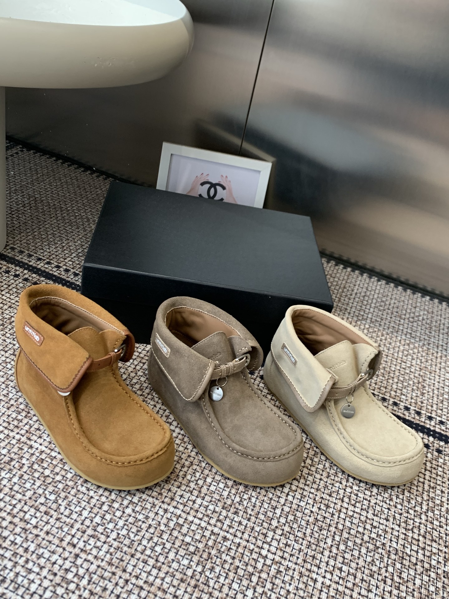 Untitlab Suede Fold-Over Wallabee Boots