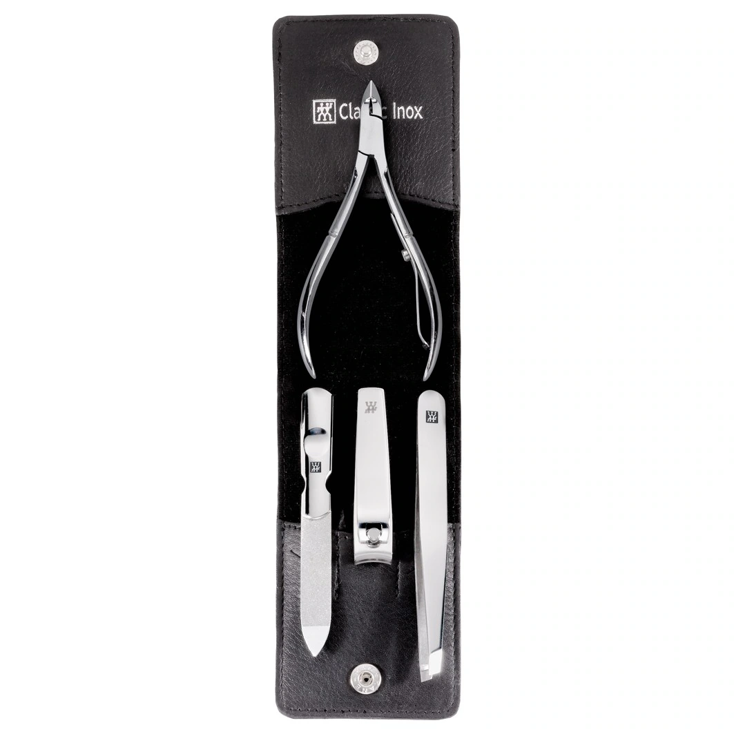 Classic Manicure Set 4pcs. Leather, Black