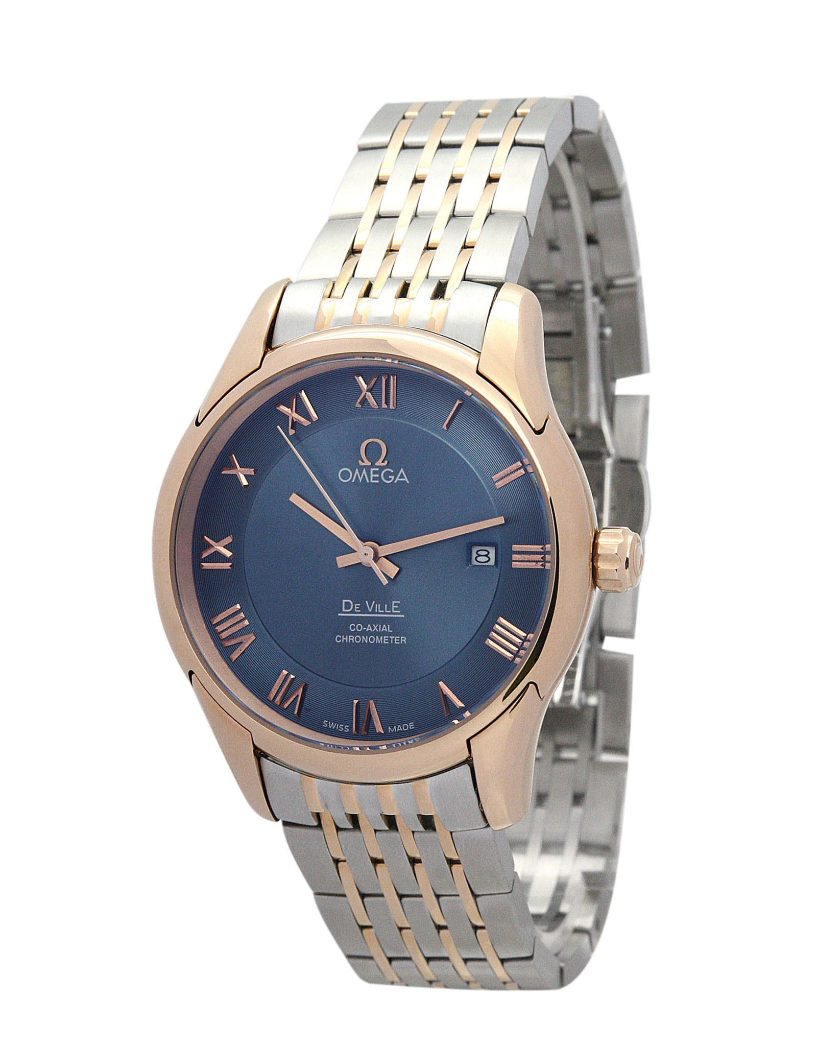 Replica Omega De Ville Hour Vision Rose Gold Case Roman Markers 41MM