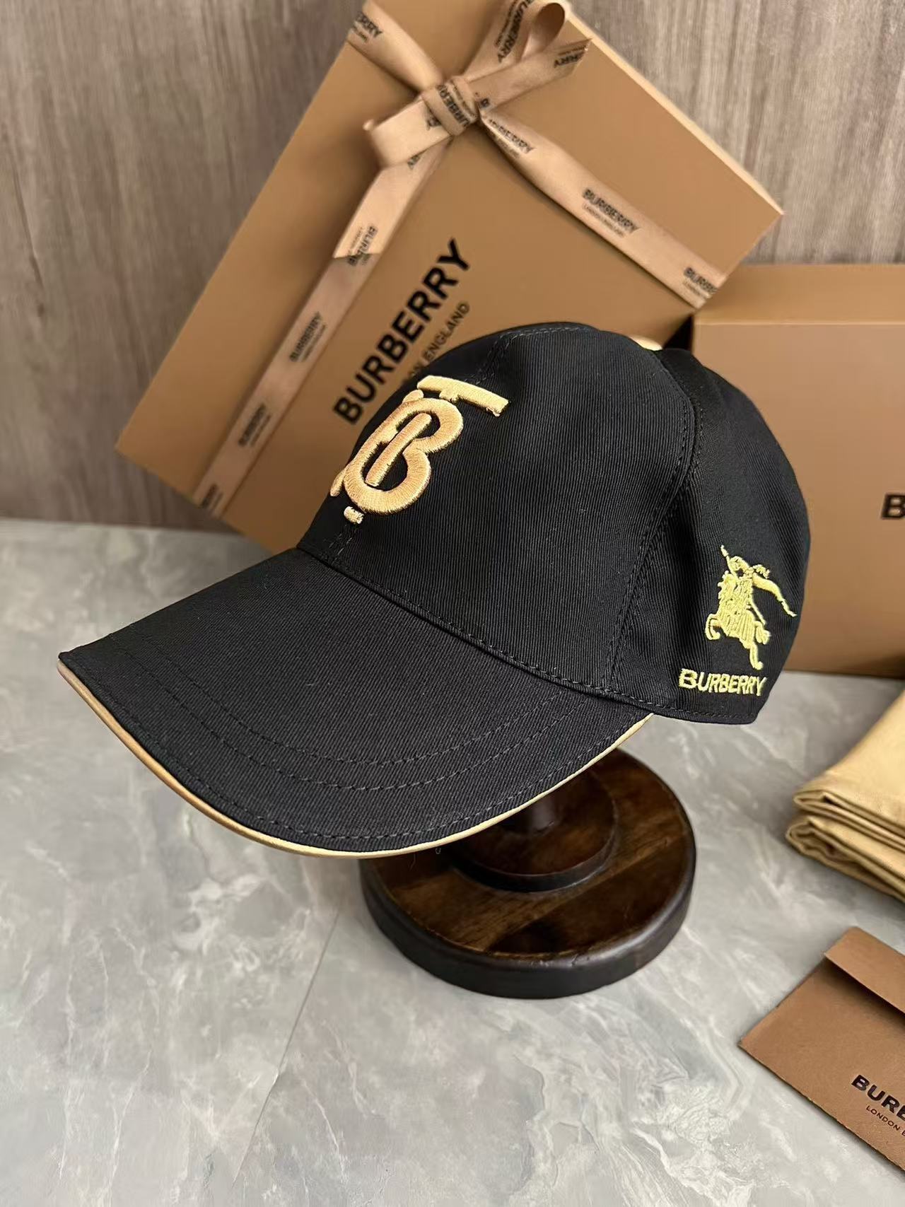 Burberry Gold Motif Cotton Adjustable Baseball Hat