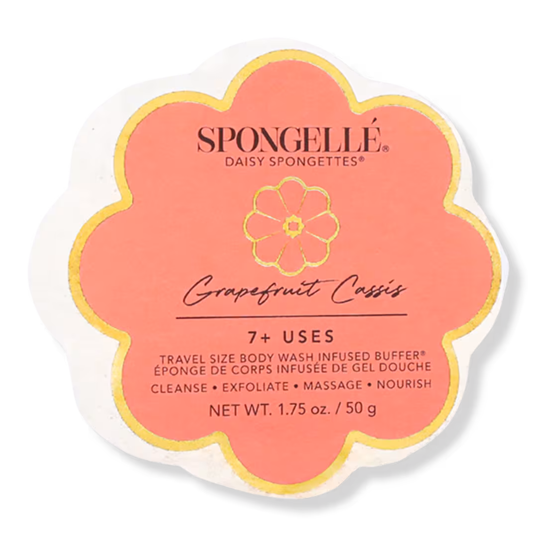 SPONGELLE  Daisy Collection Flower Shaped Spongette Grapefruit Cassis