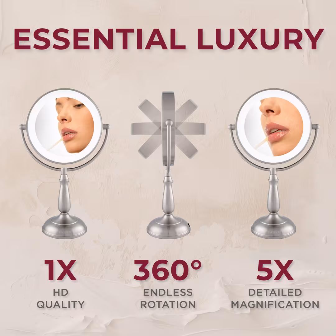 Zadro  Classic Lighted Makeup Mirror with 5X/1X, Touch Control