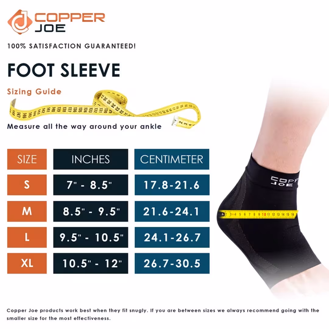 Copper Joe  Copper-Infused Foot & Ankle Compression Sleeves