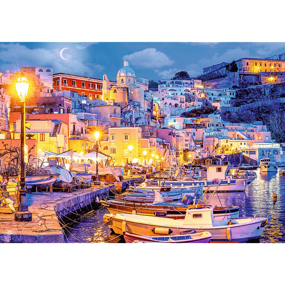 Puzzle 1000 El. Wyspa Procida Nocą, Włochy