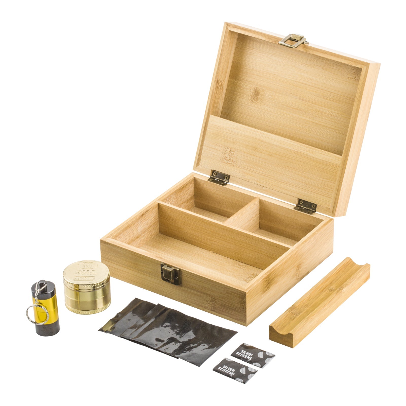 PUFFING BIRD Large Wooden Stash Box Combo Kit with Lock