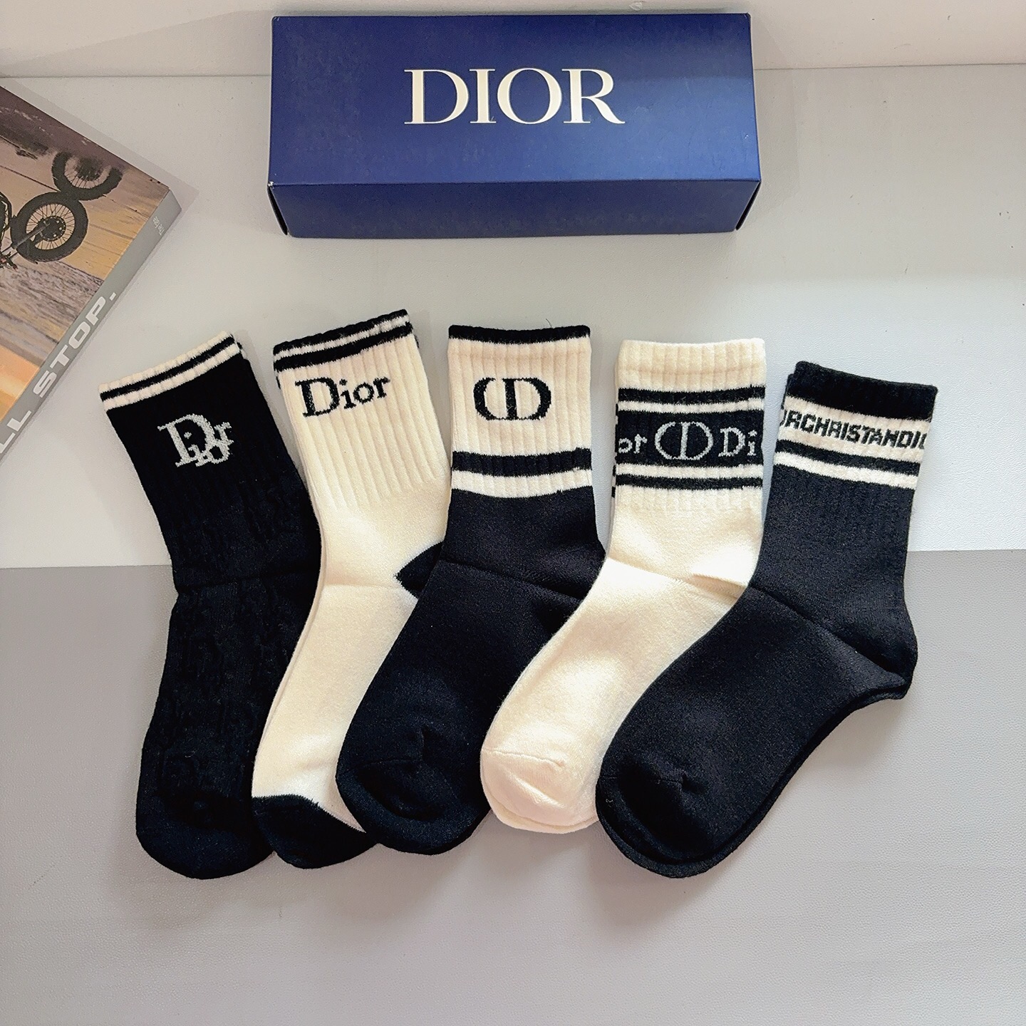 D Mid‑tube Knitted Letter Socks Set  YVTS0301004