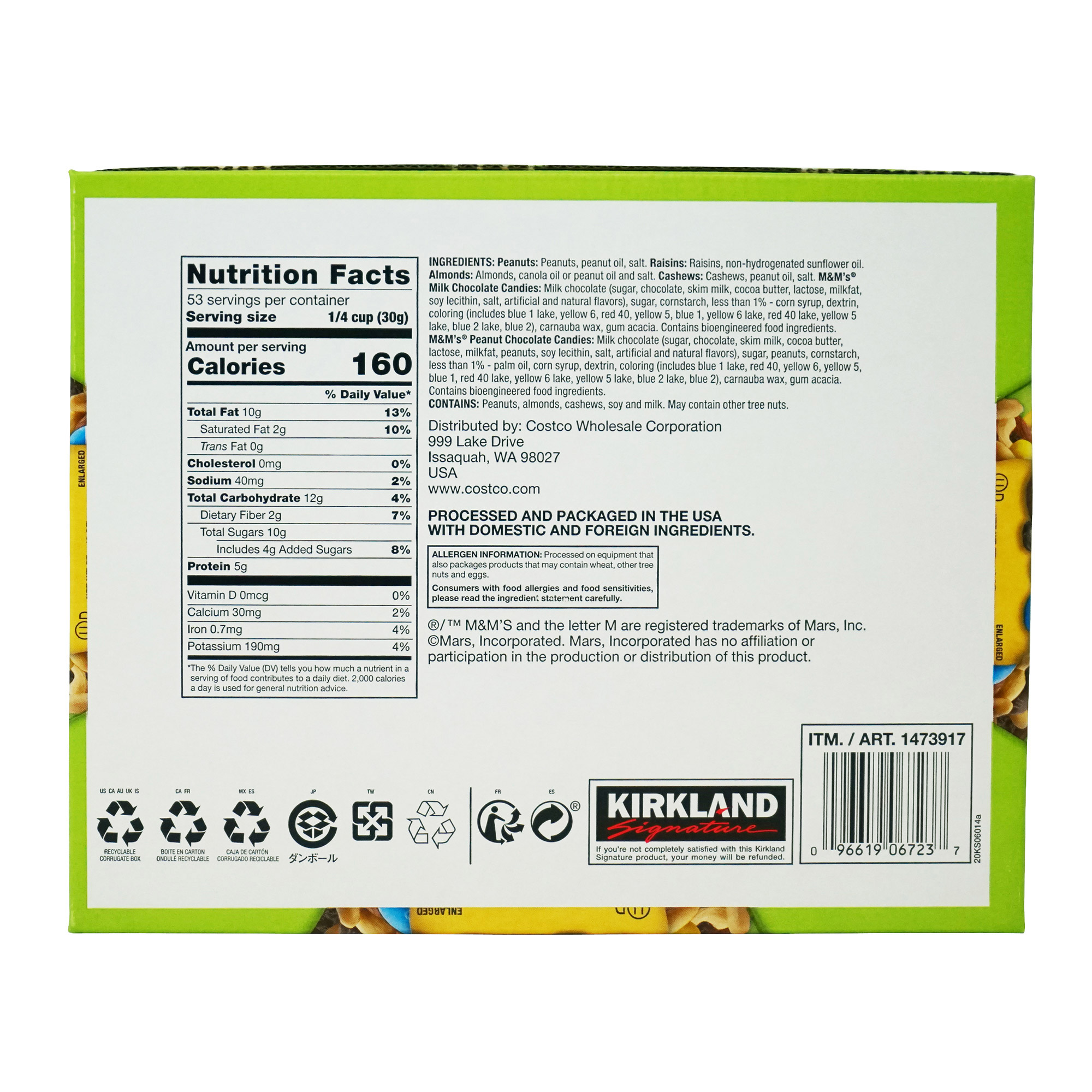 Kirkland Signature Trail Mix Snack Packs, 2 oz, 28-count