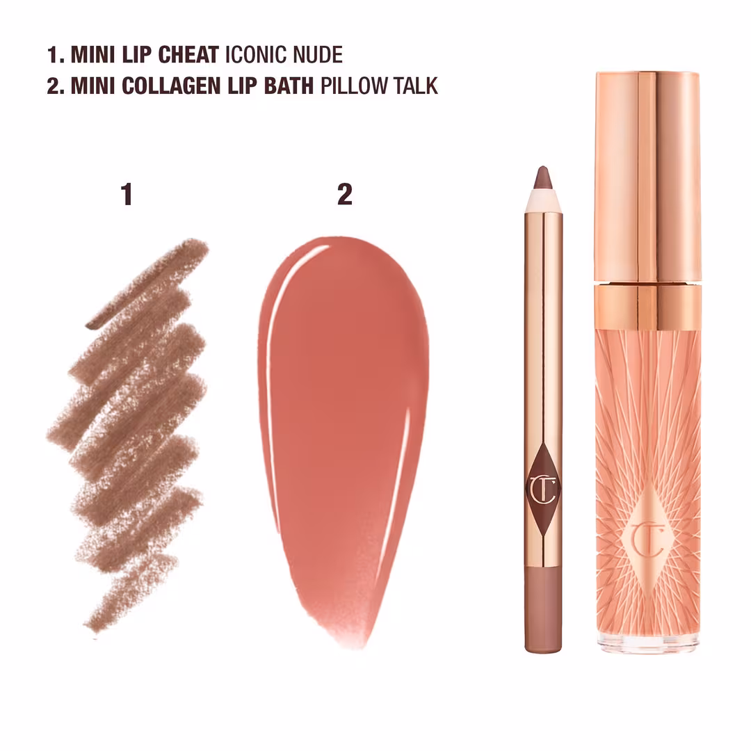 Charlotte Tilbury  Mini Glossy Pink Lip Gloss + Lip Liner Set