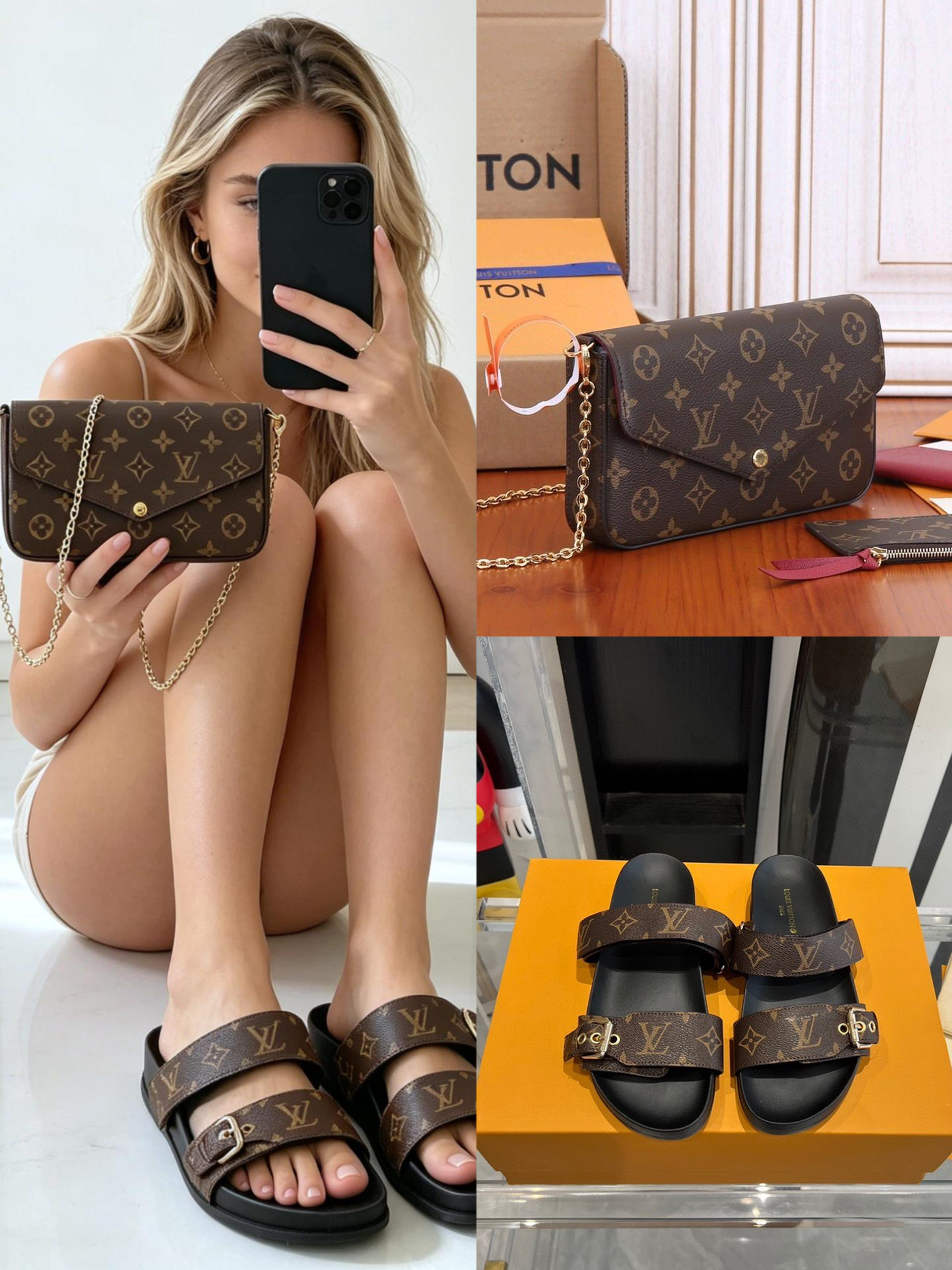 LV Shoes & Bag Set Top Quality