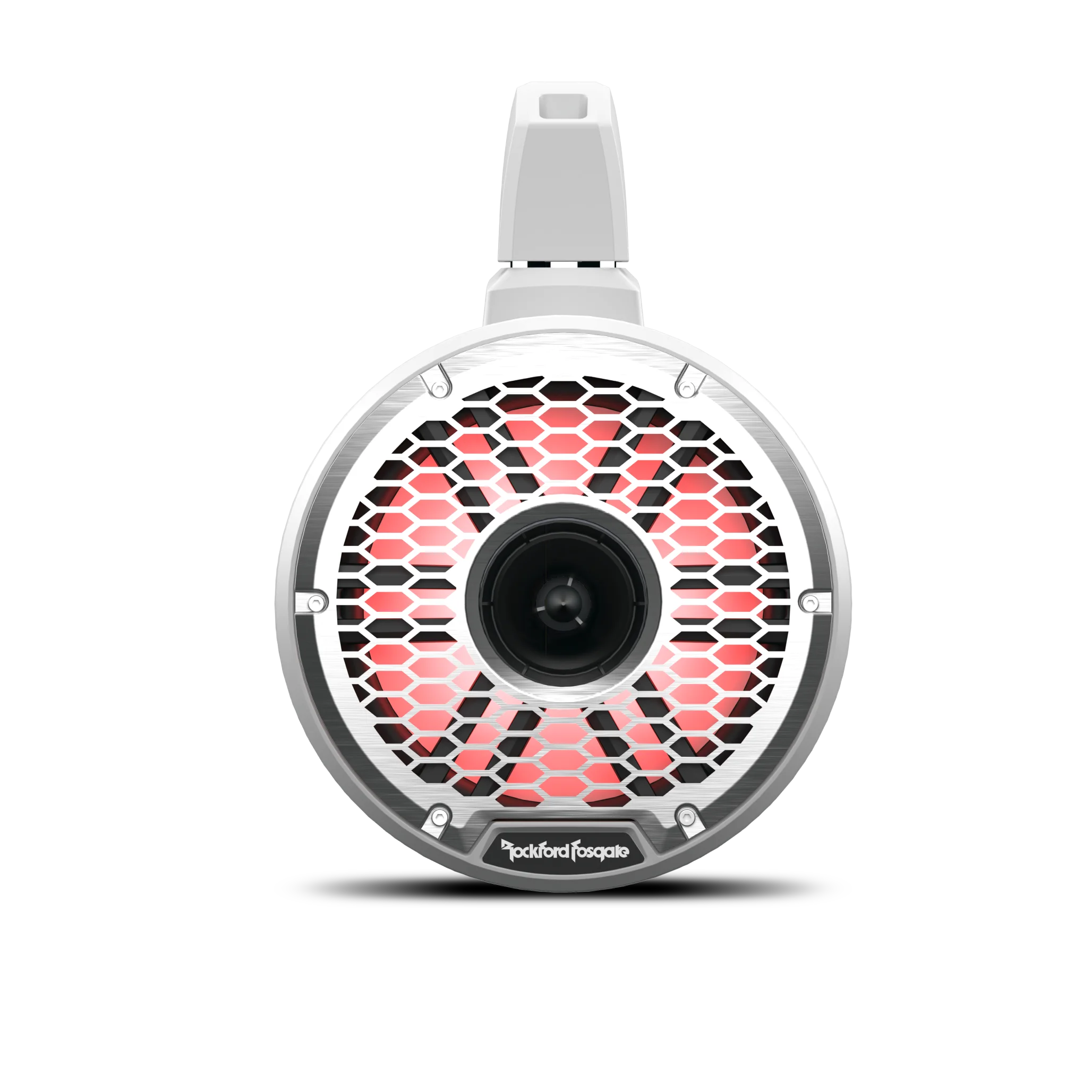 Rockford Fosgate M2WL-8H Color Optix Multicolor LED Lighted 8" 2-Way Marine Wake Tower Cans & Horn Speakers 300 Watts RMS / 1200 Watts Peak, Stainless & Sport Grilles, Mounting Hardware - White (Pair)