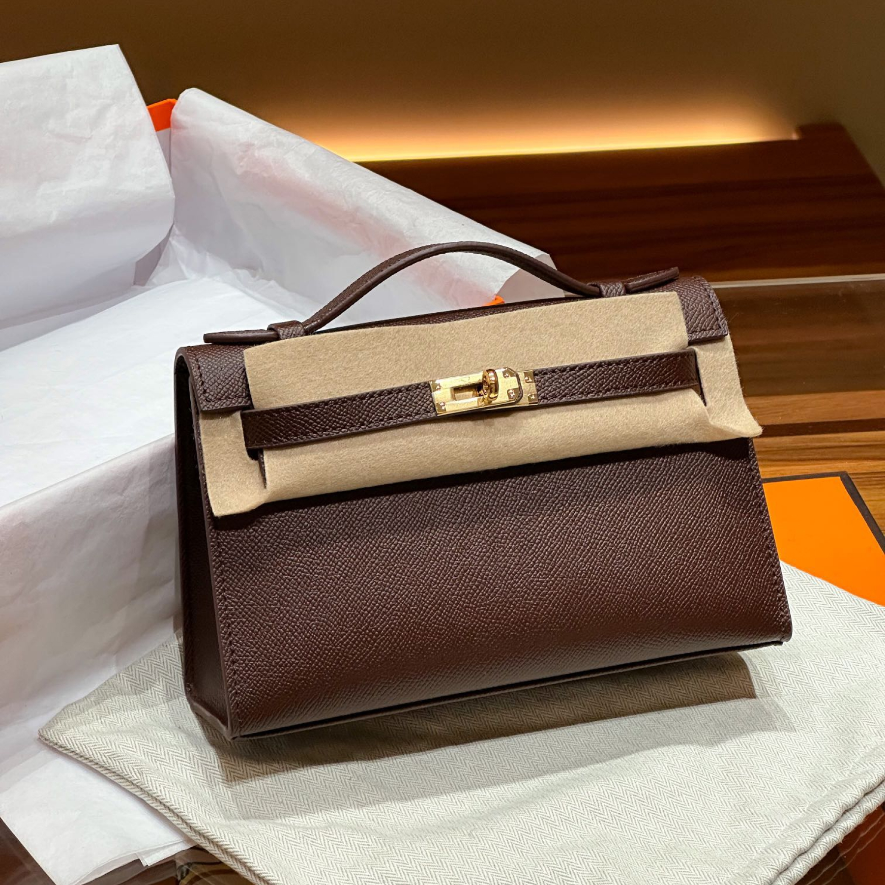Hermes Kelly Mini 1st Kelly Pochette Generation Epsom Palm Bag