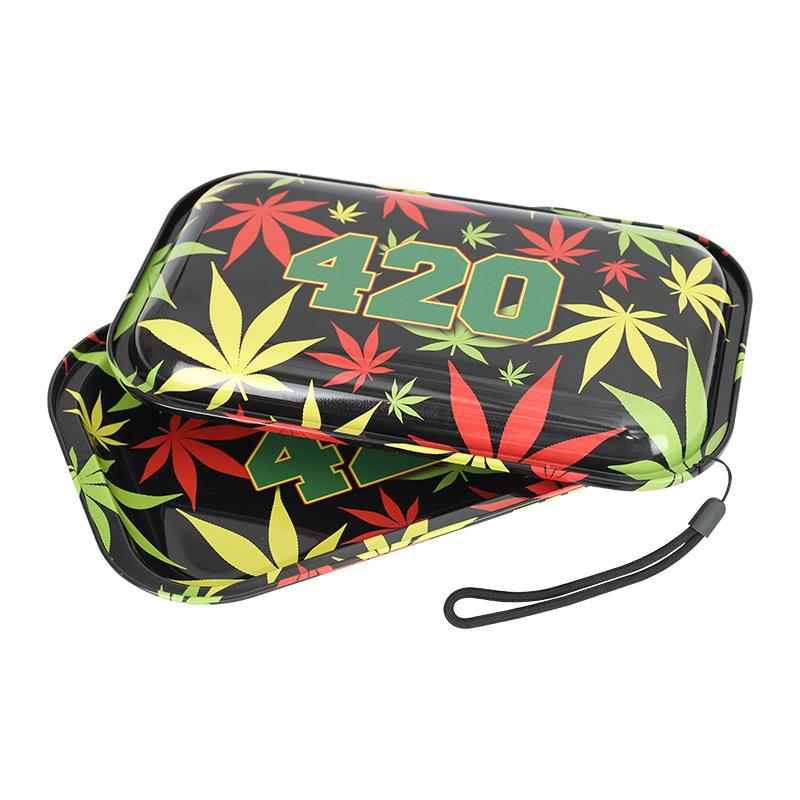 Tinplate Portable Multi Pattern Cigarette Rolling Tray