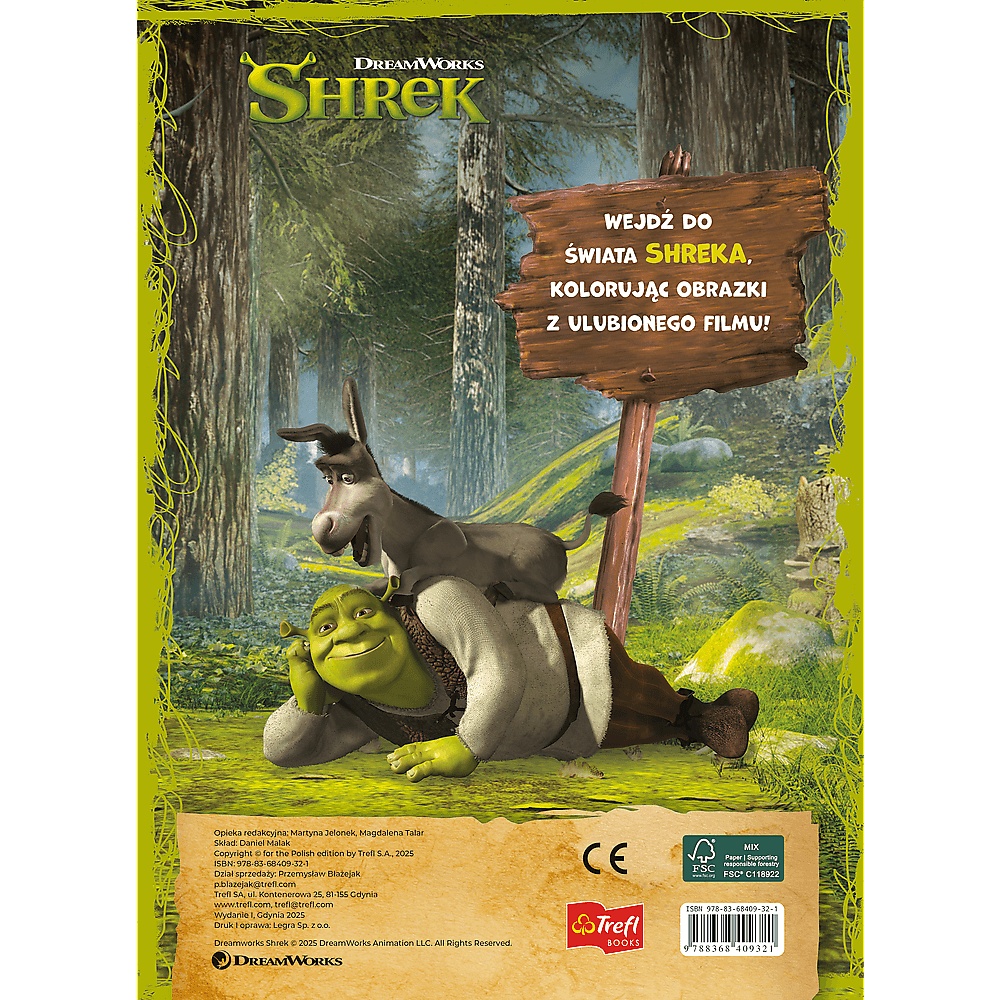 Książka Aktywizująca Shrek, Kolorowanki