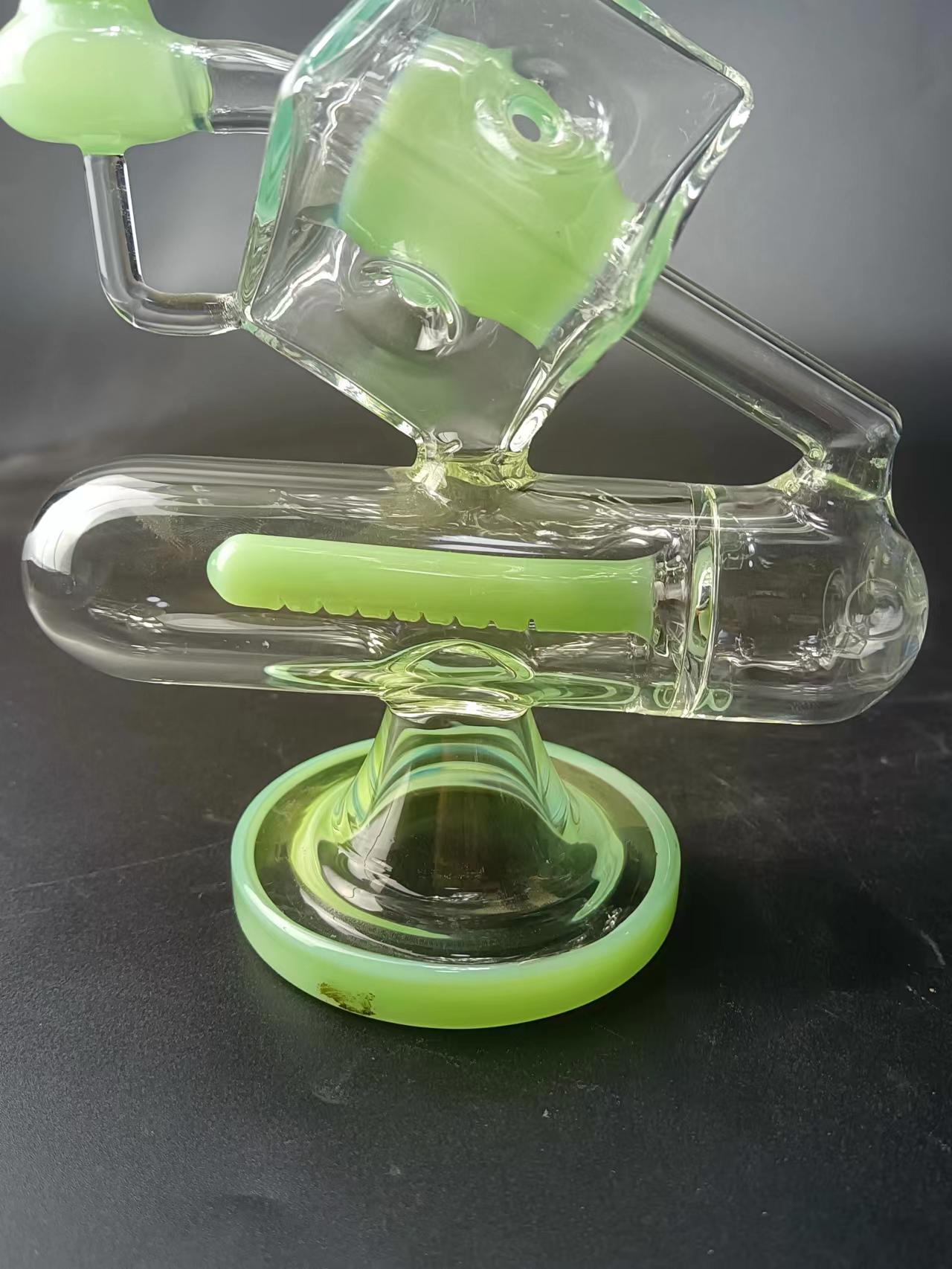 9 Cube Glass Recycler Dab Rig