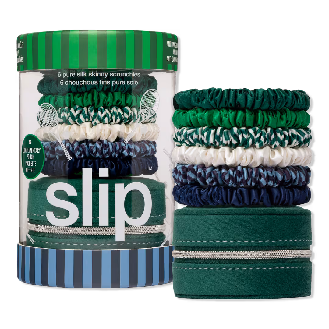 Slip  Pure Silk Skinny Scrunchies With Pouch